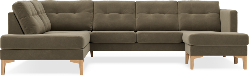 Rio - 3-sits soffa med divan vänster och schäslong höger - Grön