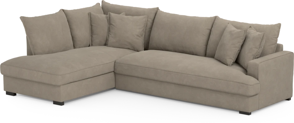 Mila - 3-sits soffa med divan vänster, hel dyna - Beige