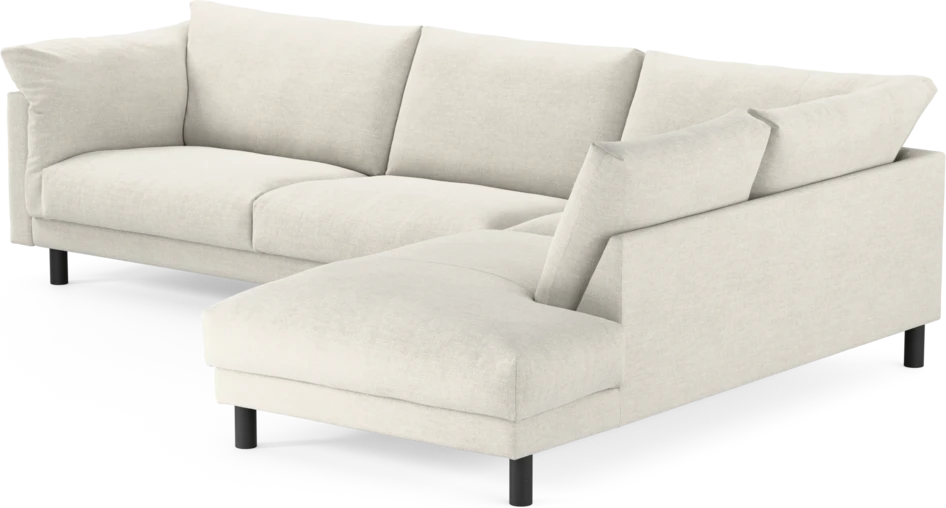 Cherrie - 3-sits soffa med divan höger, fast klädsel - Vit