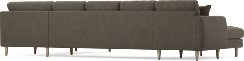 Eden - 3-sits soffa med schäslong vänster och divan höger - Brun