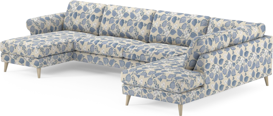 Bridge - 3-sits soffa med schäslong vänster och divan höger - Blå