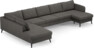 County - 4-sits soffa med divan vänster och schäslong höger - Brun