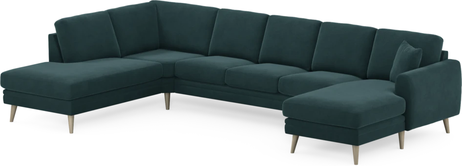 Eden - 3-sits soffa med divan vänster och schäslong höger - Blå