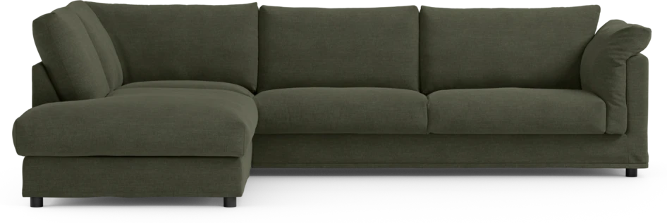 Cherrie - 3-sits soffa med divan vänster, med kappa - Grön