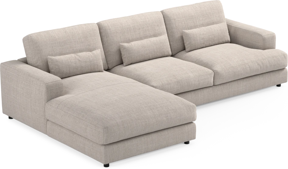 Noma - 3-sits soffa med schäslong vänster - Beige
