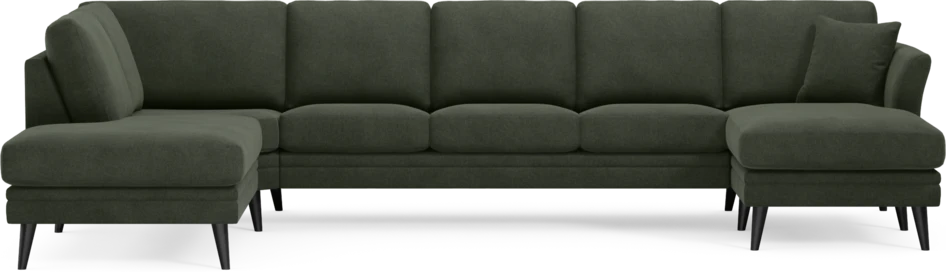 Eden - 3-sits soffa med divan vänster och schäslong höger - Grön
