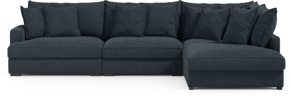 Rossi - 3-sits soffa med divan höger - Blå
