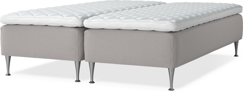 Delux Sense - Ramsäng, dubbelsäng med bäddmadrass - Grå