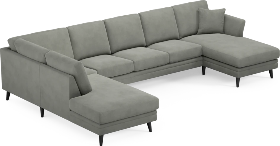 Eden - 3-sits soffa med divan vänster och schäslong höger - Grå