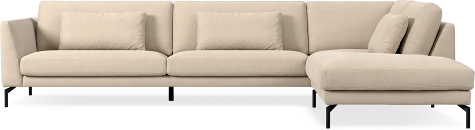 Willow - 4-sits soffa med divan höger, fast klädsel - Beige