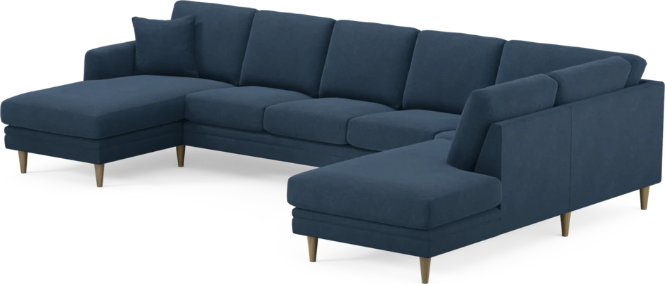 Eden - 3-sits soffa med schäslong vänster och divan höger - Blå
