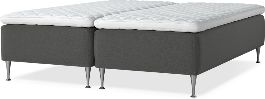 Delux Dream - Ramsäng, dubbelsäng med bäddmadrass - Grå