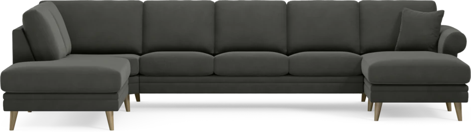 Eden - 3-sits soffa med divan vänster och schäslong höger - Grå