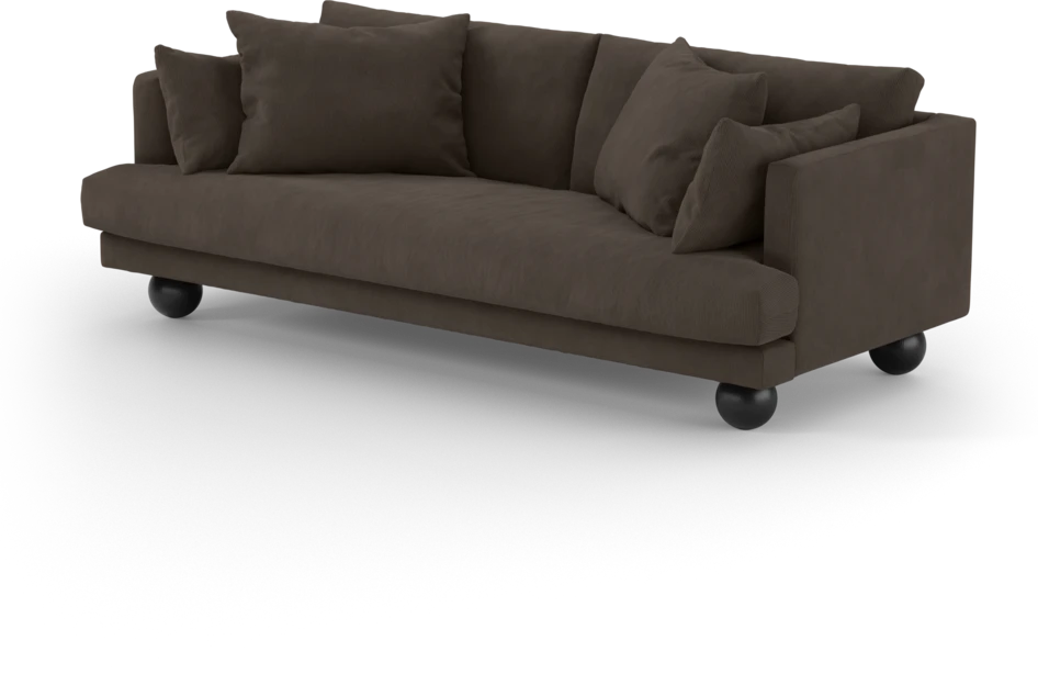 Harper - 3-sits soffa, hel dyna - Brun