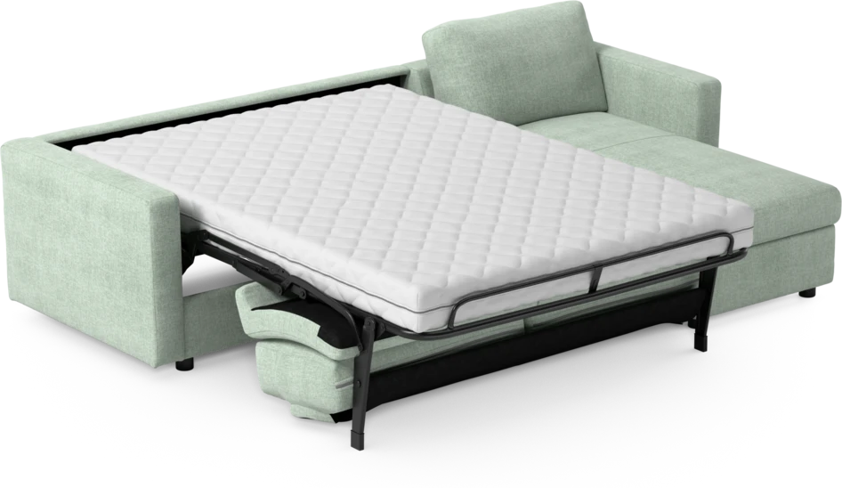 Lindö - Bäddsoffa 2,5-sits med schäslong, vändbar - Grön