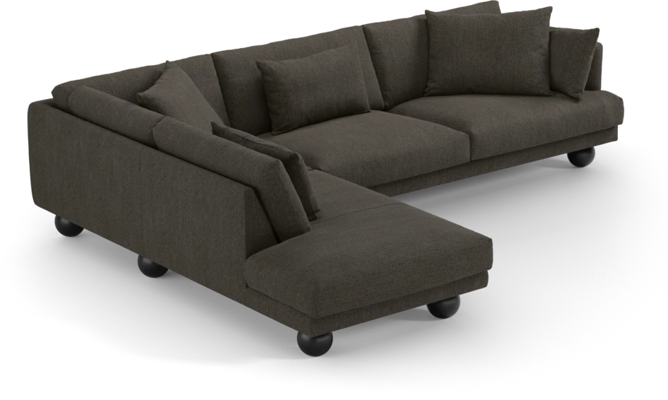 Harper - 3-sits soffa med divan vänster - Brun