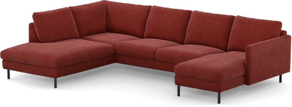 Madison - 2-sits soffa med divan vänster och schäslong höger - Rosa