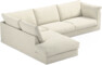 Cherrie Klädsel -  3-sits soffa med divan vänster - Vit