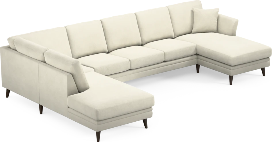 Eden - 3-sits soffa med divan vänster och schäslong höger - Vit