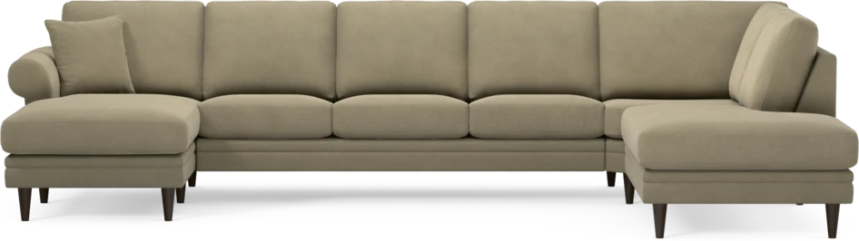 Eden - 3-sits soffa med schäslong vänster och divan höger - Beige