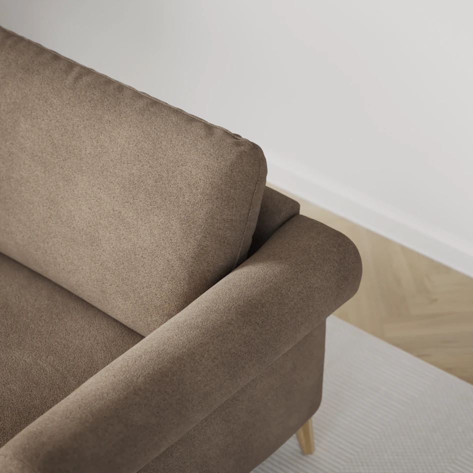 Bridge - 3-sits soffa med divan höger - Brun