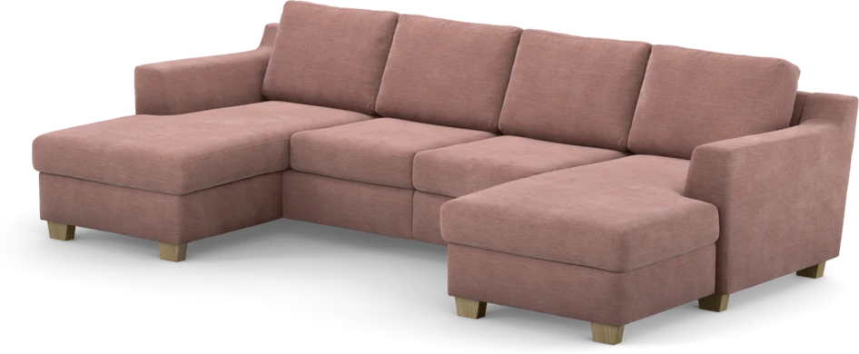 Friday - 2-sits soffa med två schäslonger - Rosa