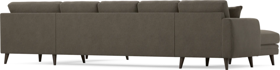 Eden - 3-sits soffa med schäslong vänster och divan höger - Brun