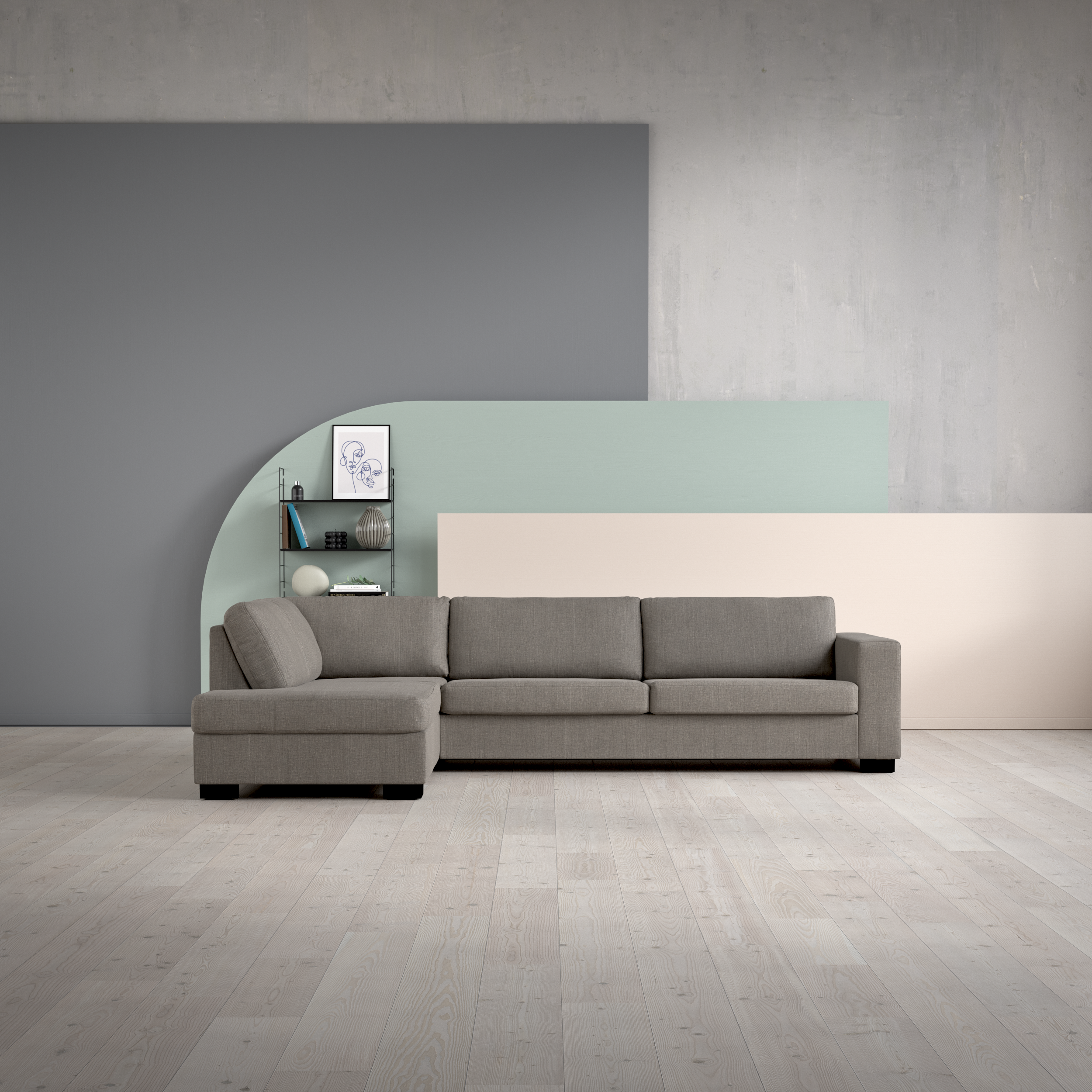 Nevada, 3-sits soffa med divan vänster