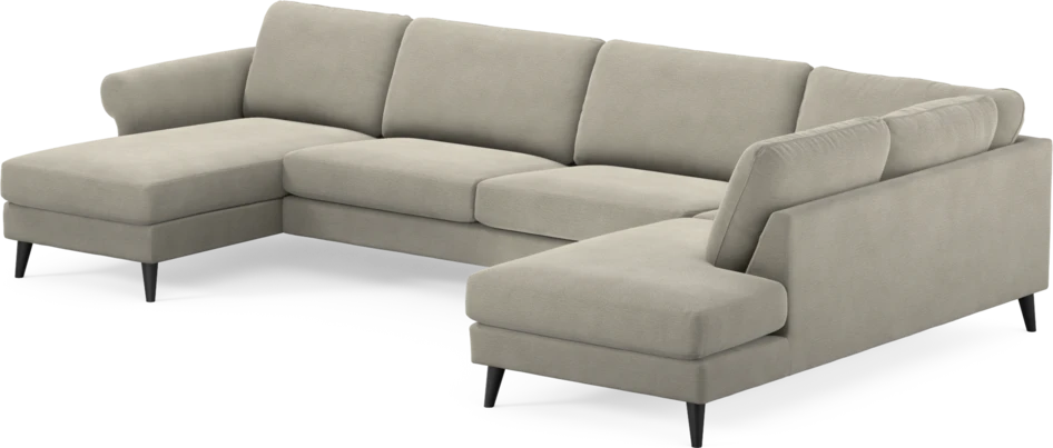 Bridge - 3-sits soffa med schäslong vänster och divan höger - Brun
