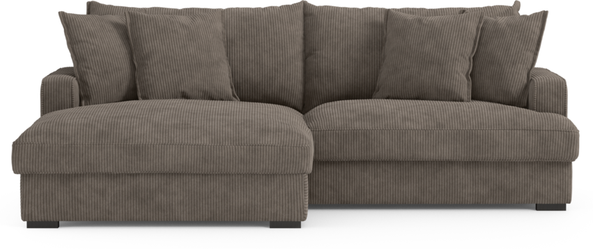 Mila - 2-sits soffa med schäslong XL vänster - Brun