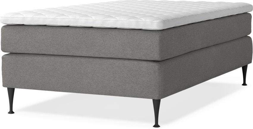 Delux Sense - Kontinentalsäng, enkelsäng 120 cm med bäddmadrass - Grå