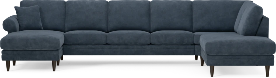 Eden - 3-sits soffa med schäslong vänster och divan höger - Blå