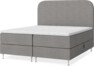 New York - Förvaringssäng, dubbelsäng med bäddmadrass, sängben och sänggavel slät - Grå