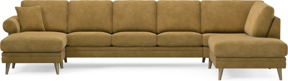 Eden - 3-sits soffa med schäslong vänster och divan höger - Gul