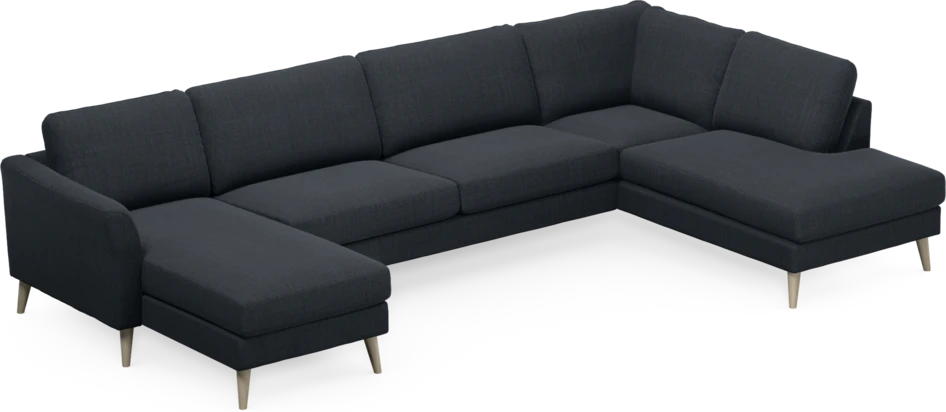 Bridge - 3-sits soffa med schäslong vänster och divan höger - Blå