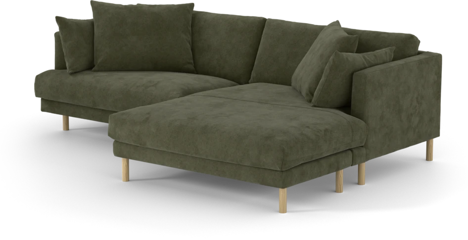 Harper - 4-sits med schäslong XL höger - Grön