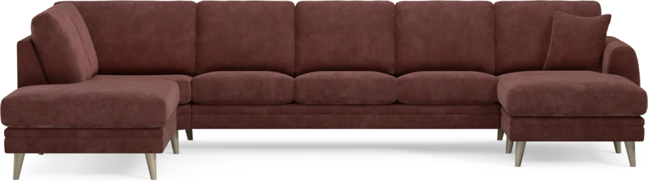 Eden - 3-sits soffa med divan vänster och schäslong höger - Röd
