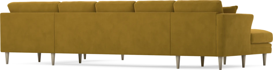 Eden - 3-sits soffa med schäslong vänster och divan höger - Gul