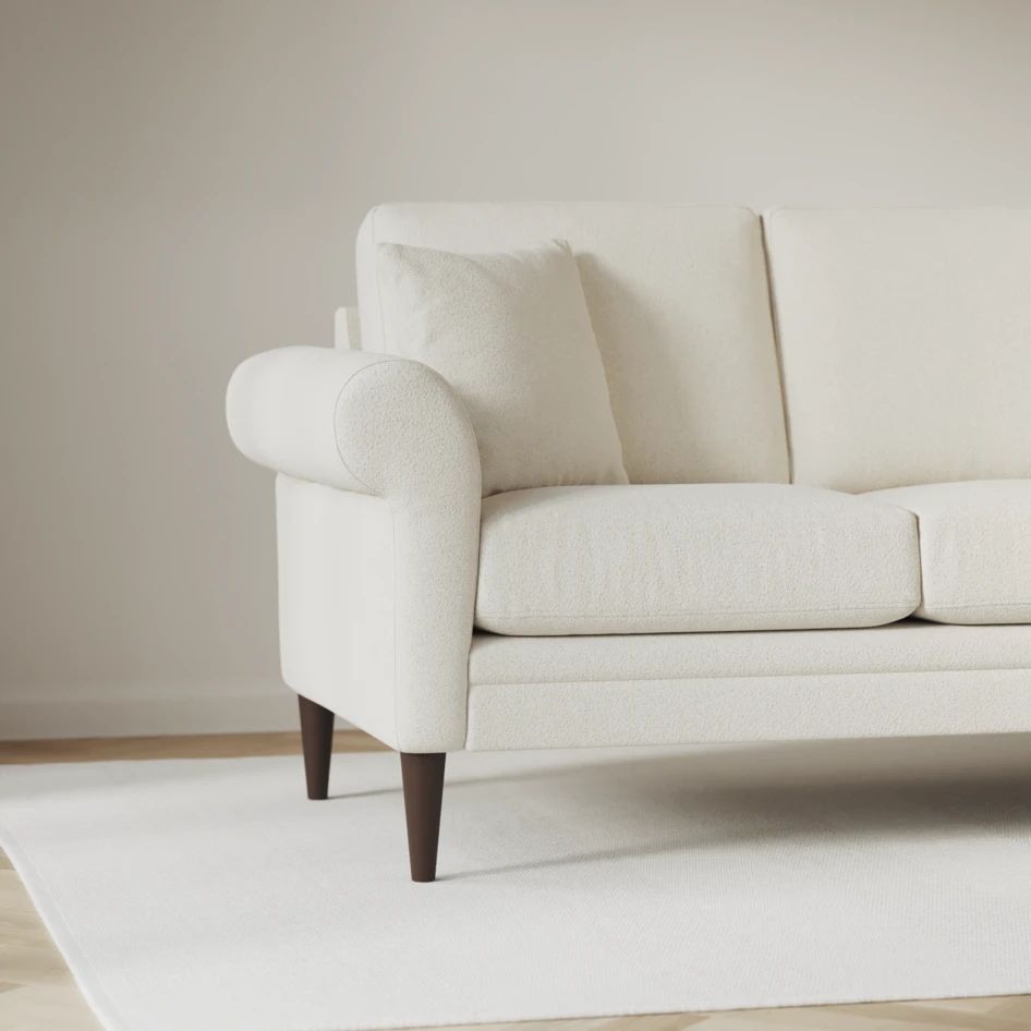 Eden - 3-sits soffa svängd - Vit