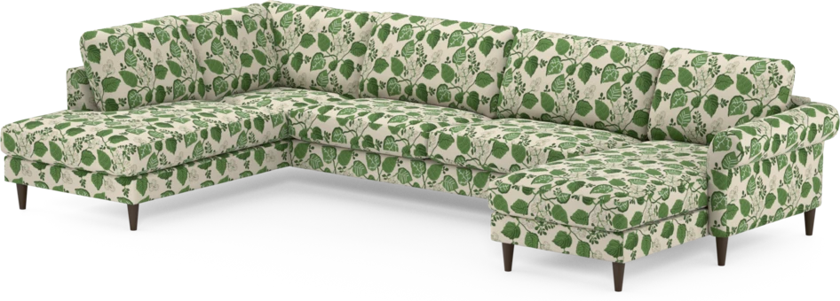 Bridge - 3-sits soffa med divan vänster och schäslong höger - Grön