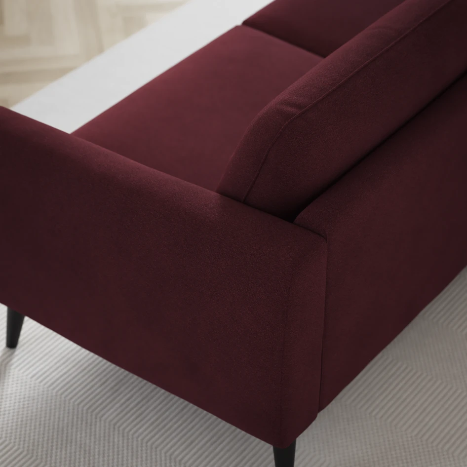 Bridge - 3-sits soffa med schäslong vänster och divan höger - Röd