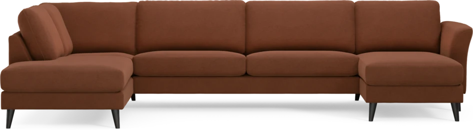 Bridge - 3-sits soffa med divan vänster och schäslong höger - Orange