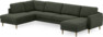 Bridge - 3-sits soffa med divan vänster och schäslong höger - Grön