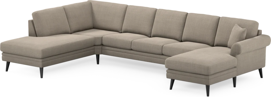 Eden - 3-sits soffa med divan vänster och schäslong höger - Beige