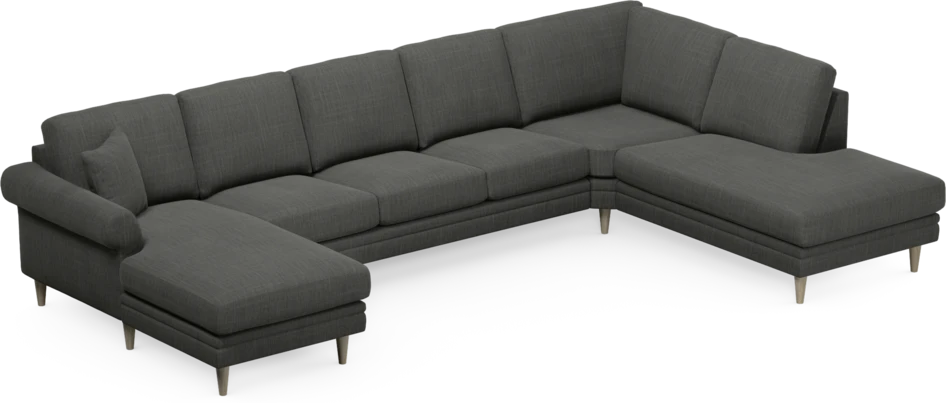 Eden - 3-sits soffa med schäslong vänster och divan höger - Grå