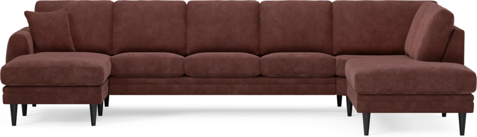Eden - 3-sits soffa med schäslong vänster och divan höger - Röd