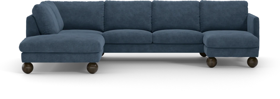 Madison Lux - 2-sits soffa med divan vänster och schäslong höger - Blå