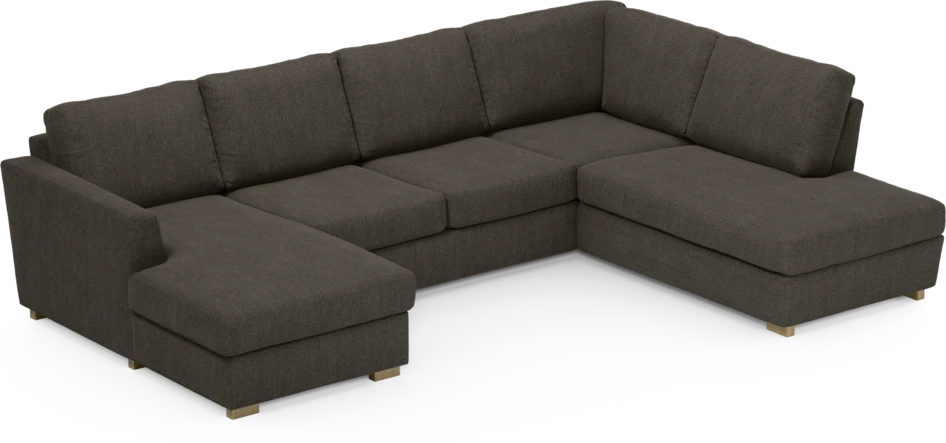 Friday - 3-sits soffa med schäslong vänster och divan höger - Brun