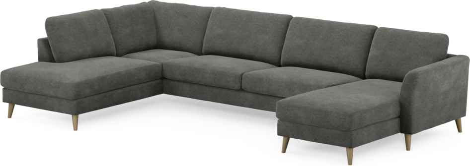 Bridge - 3-sits soffa med divan vänster och schäslong höger - Grå