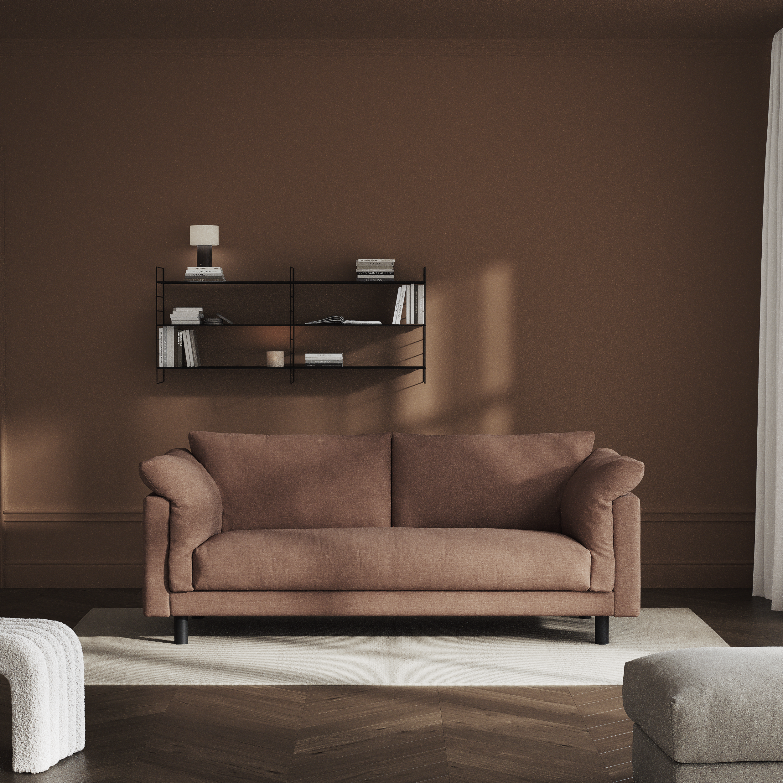 Cherrie - 2,5-sits soffa, hel dyna, fast klädsel - inspiration